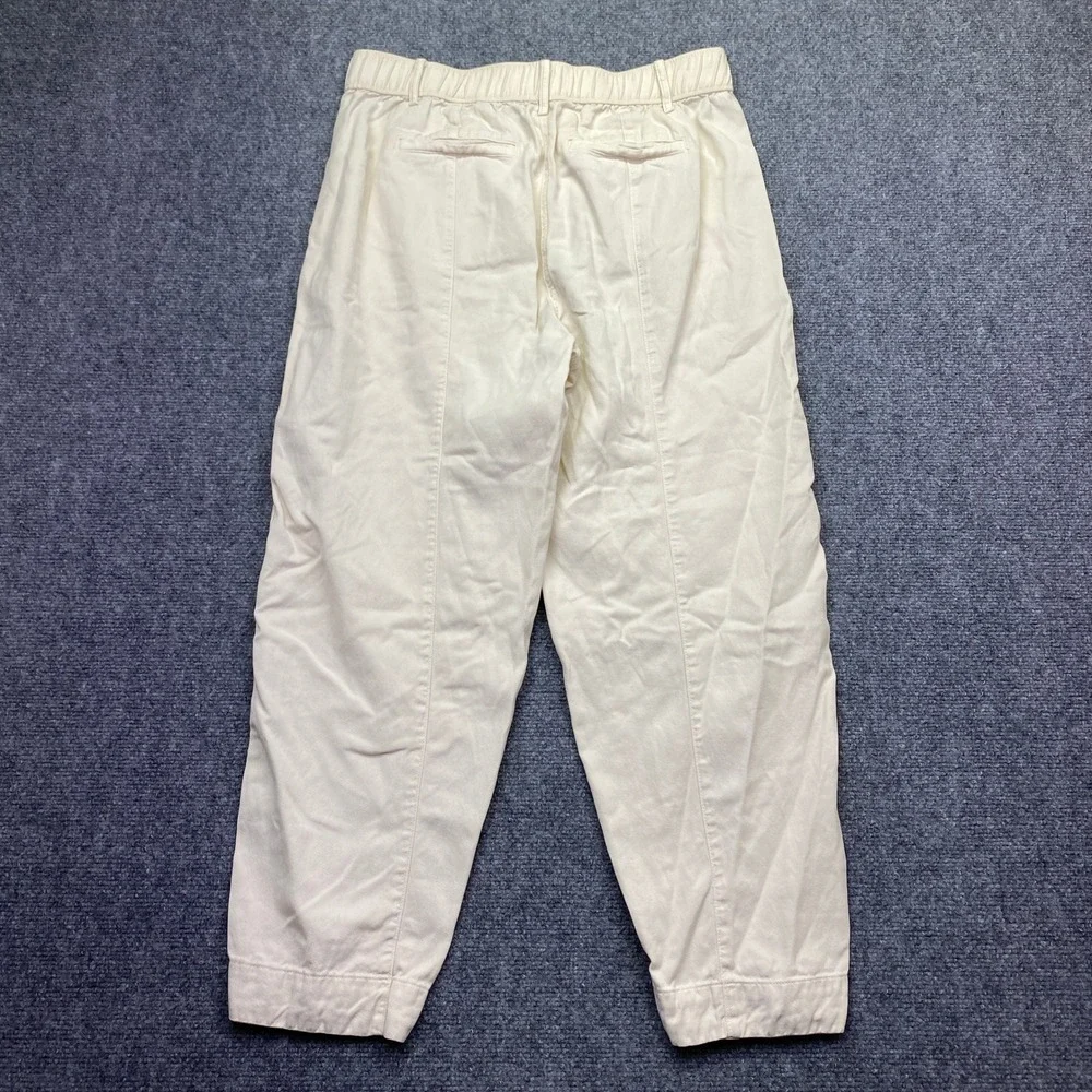 Banana Republic Womens M Cream Lyocell Linen‎ Tapered Utility Pants Grunge